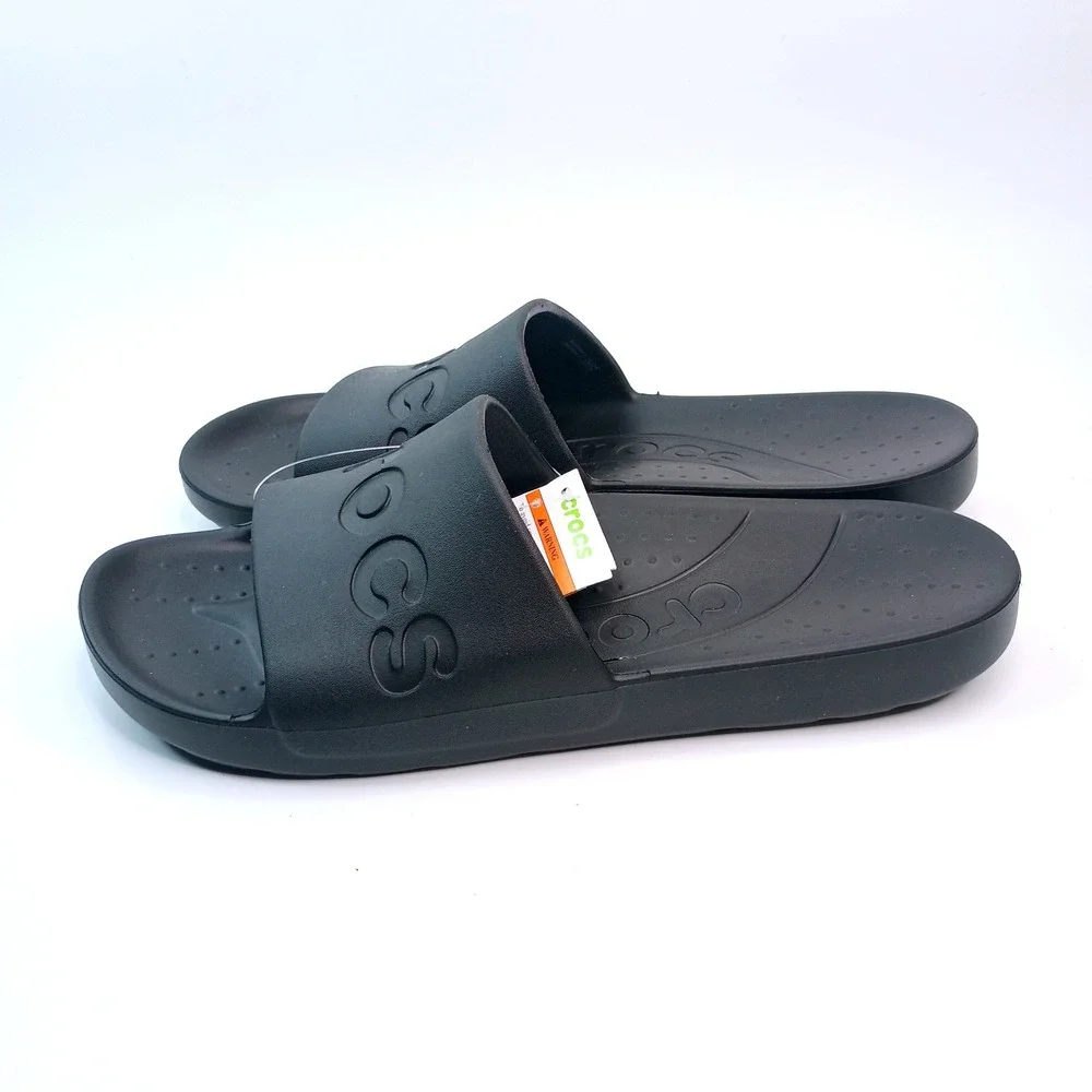 Crocs Slide Black Lightweight Comfort Sandals 210088-001 Mens 11 Womens 12‎